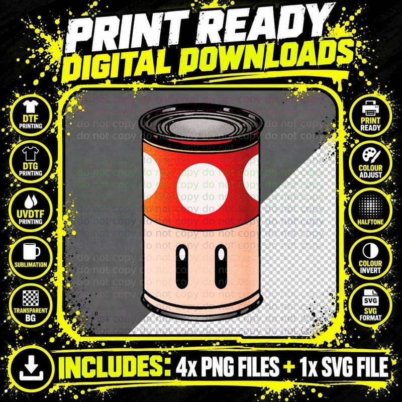 Mario's Mushroom Soup T-Shirt Png SVG Digital Bundle