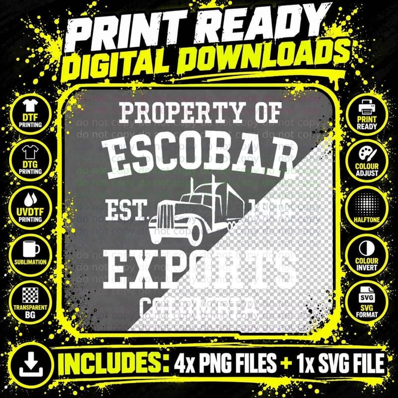 Narcos - Pablo Escobar T-Shirt Png SVG Digital Bundle