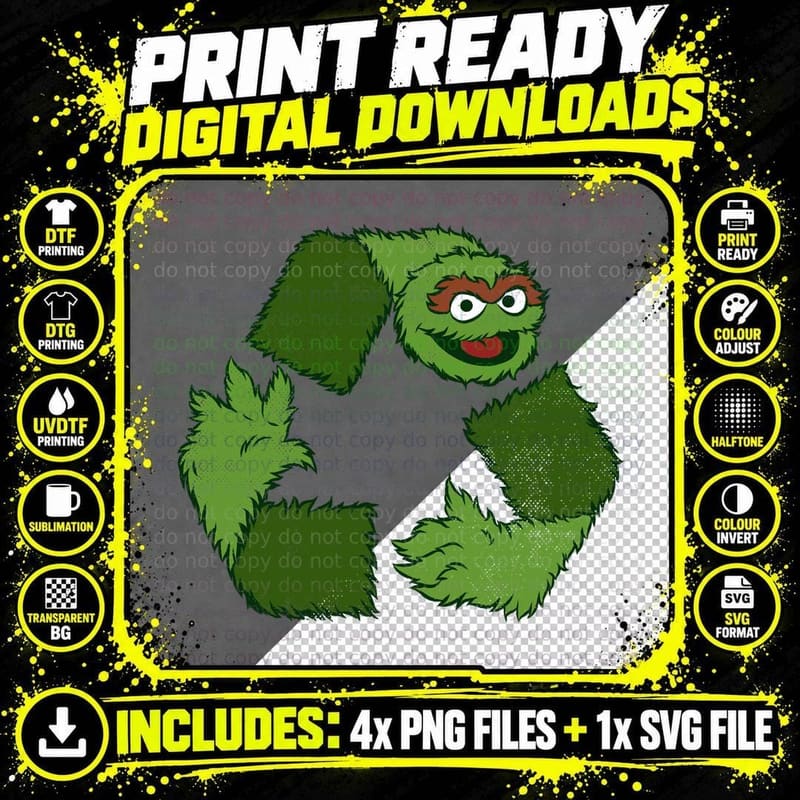 Oscar the Recycler T-Shirt Png SVG Digital Bundle