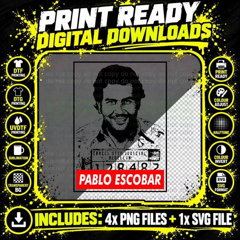 Pablo Escobar (Narcos) T-Shirt Png SVG Digital Bundle