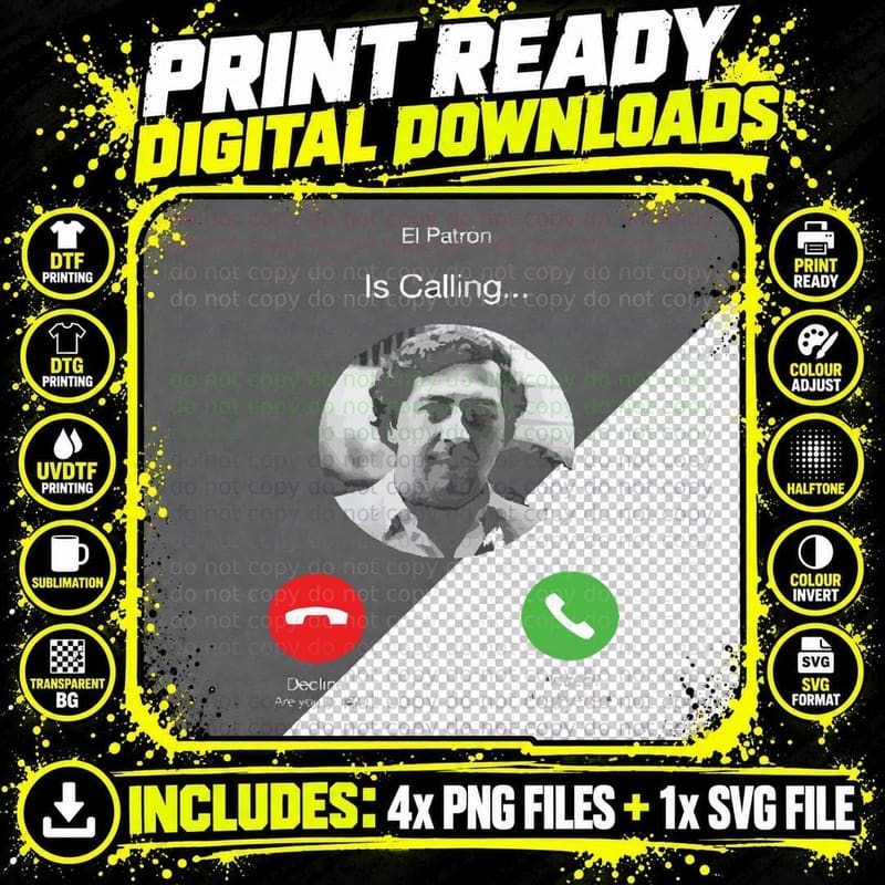 Pablo Escobar Calling 1 T-Shirt Png SVG Digital Bundle