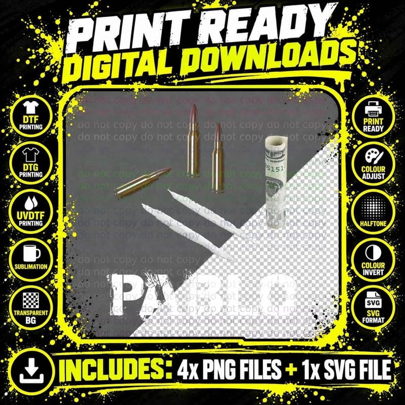 Pablo Escobar Drugs Tt T-Shirt Png SVG Digital Bundle