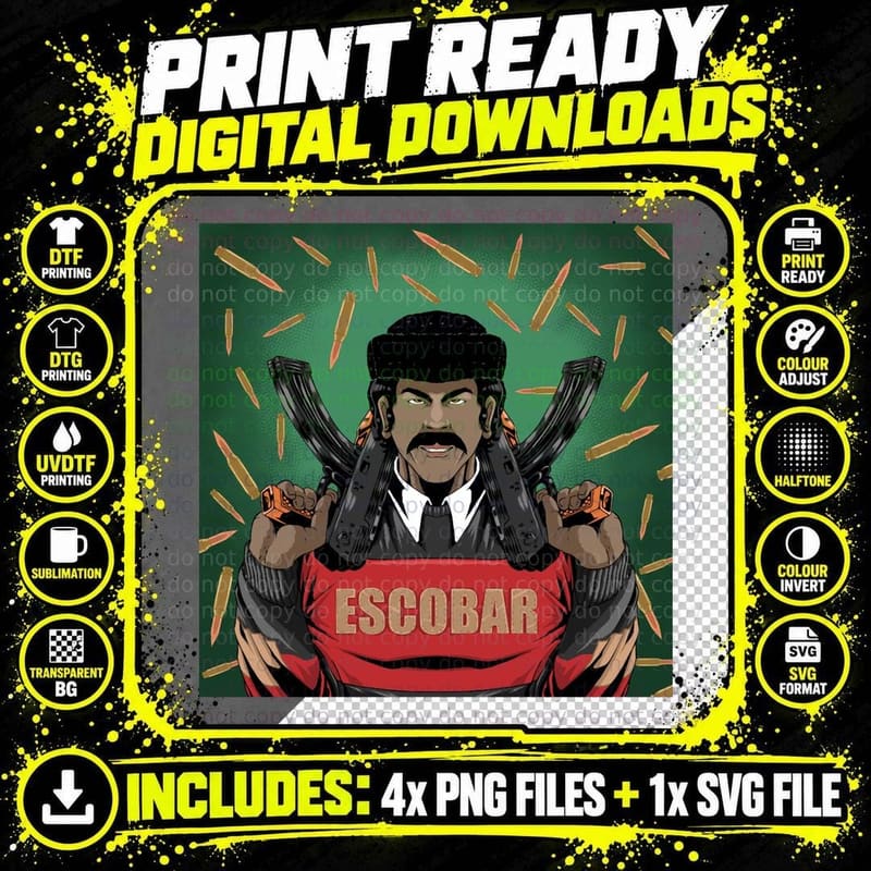 Pablo Escobar Mucho Dinero T-Shirt Png SVG Digital Bundle