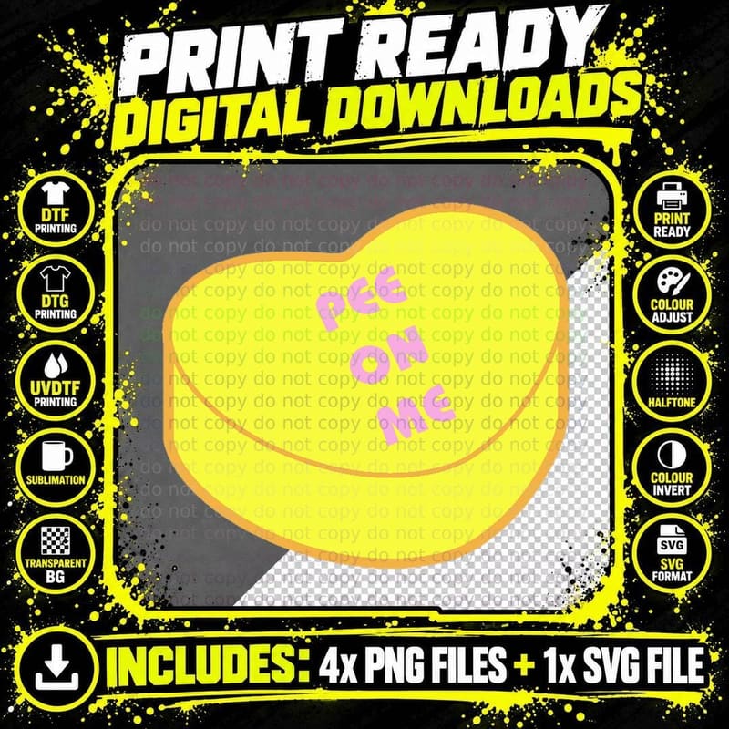 Pee on Me Naughty Candy Heart T-Shirt Png SVG Digital Bundle