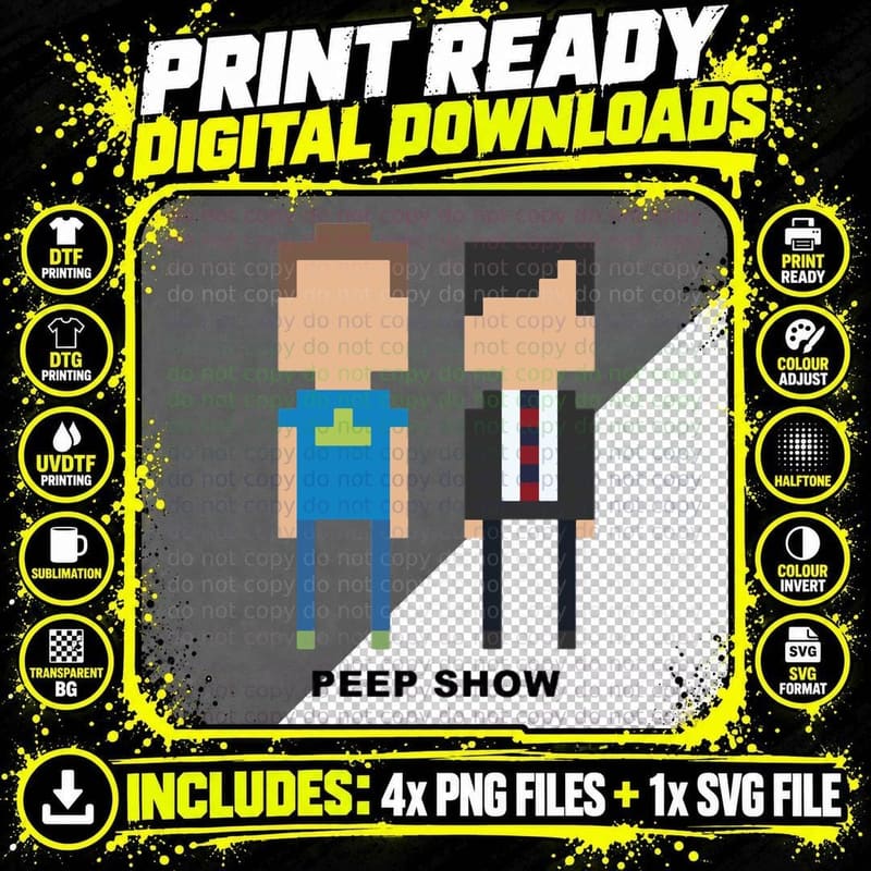 Peep Show Mini-Figure Essential T-Shirt Png SVG Digital Bundle