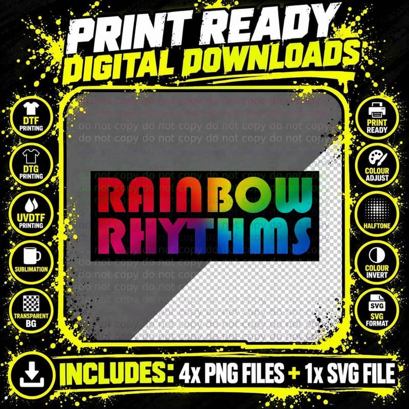 Rainbow Rhythms - Peep Show 1 T-Shirt Png SVG Digital Bundle
