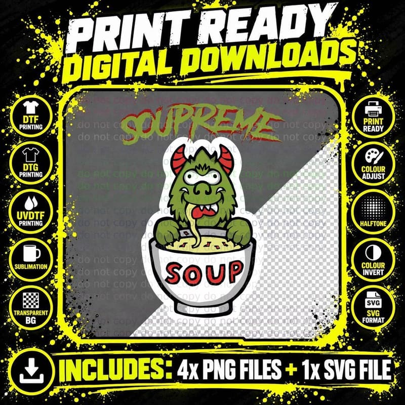 Soupreme Monster Drinking Soup 1 T-Shirt Png SVG Digital Bundle