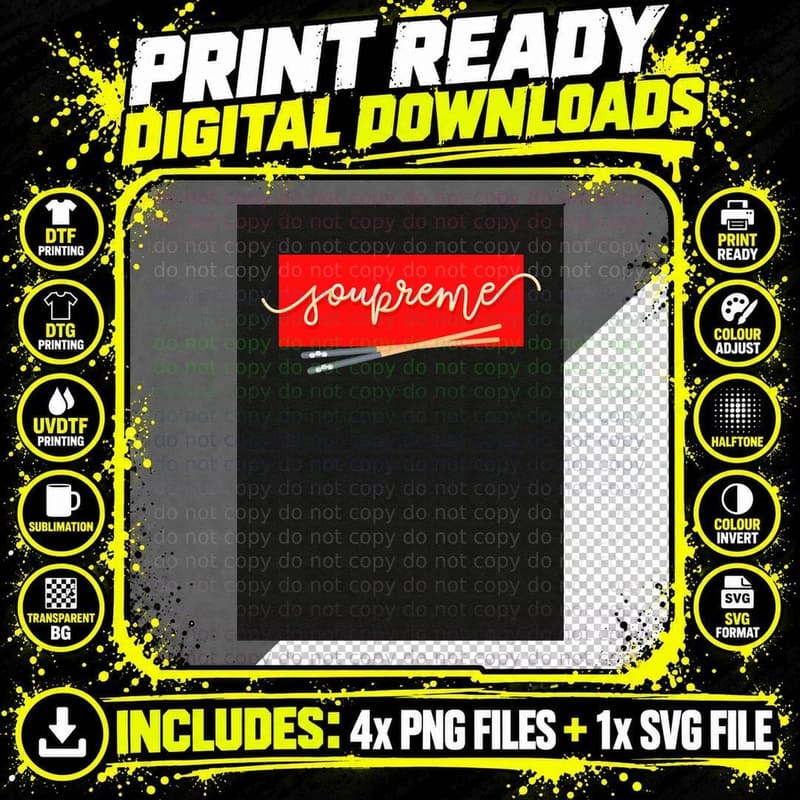 Soupreme the Perfect Fusion of Art, Ramen Png SVG Digital Bundle
