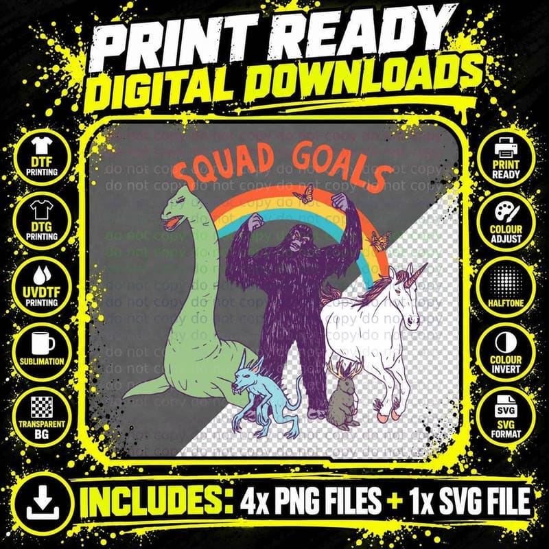 Squad Goals Essential T-Shirt Png SVG Digital Bundle