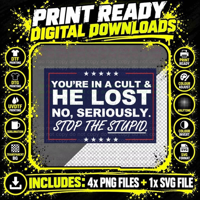 Stop the Stupid T-Shirt Png SVG Digital Bundle