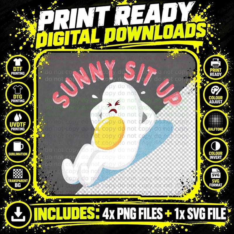 Sunny Sit up T-Shirt Png SVG Digital Bundle