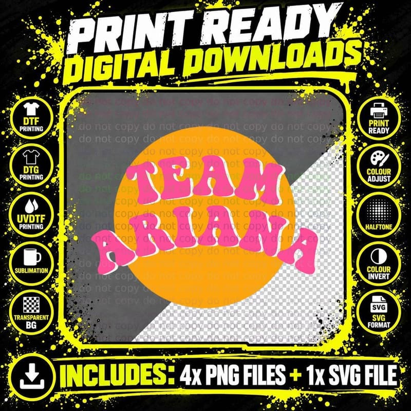 Team Ariana Madix Vanderpump Rules (Pink + Orange) 1 Png SVG Digital Bundle