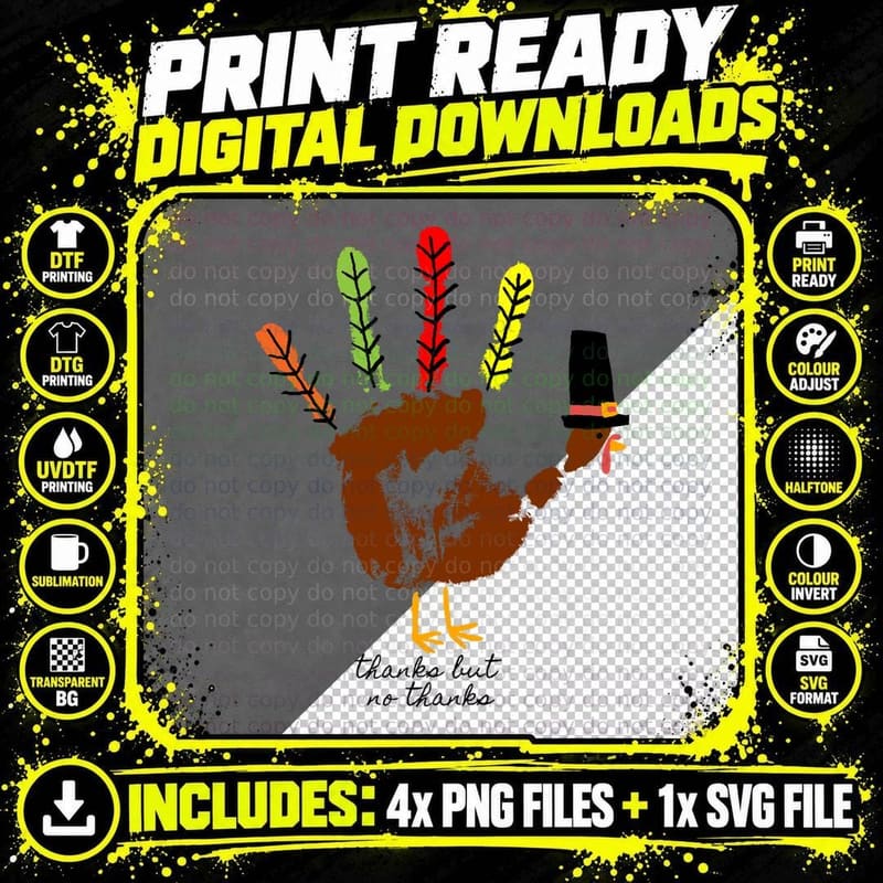 Thanks but No Thanks T-Shirt Png SVG Digital Bundle