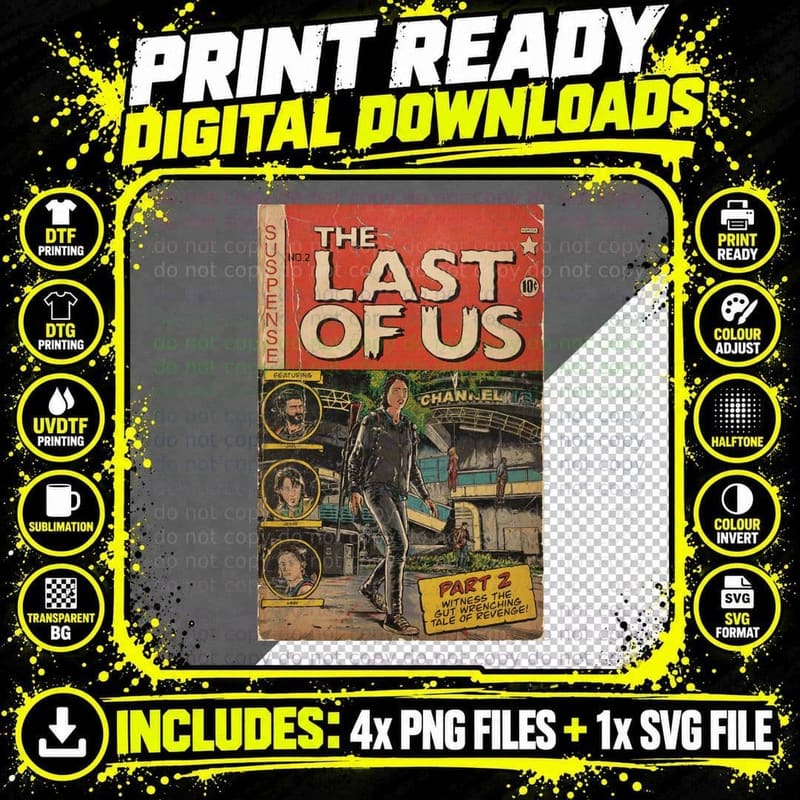 The Last of Us 2 - Channel 13 Fan Art Comic Cover T-Shirt Png SVG Digital Bundle