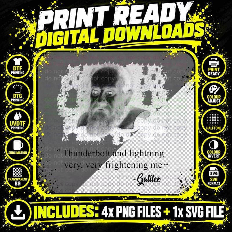 Thunderbolt and Lightning Galileo 1 T-Shirt Png SVG Digital Bundle