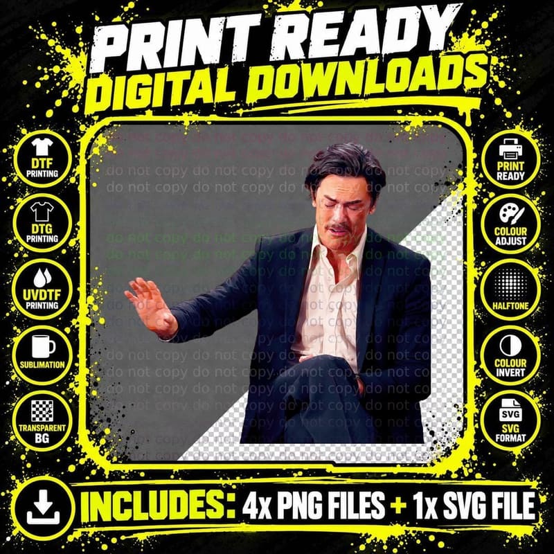 Tom Sandoval from Vanderpump Rules Crying 1 T-Shirt Png SVG Digital Bundle
