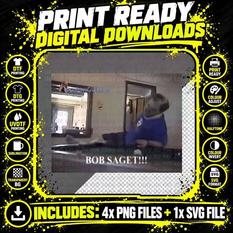 Tourettes Guy BOB SAGET!! (at Pool Table) Long T-Shirt Png SVG Digital Bundle
