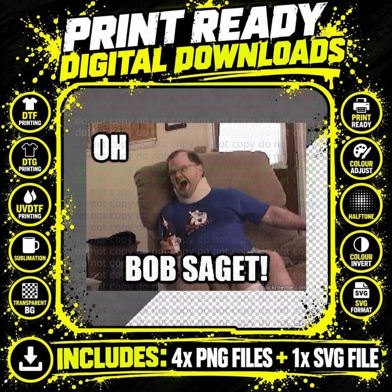 Tourettes Guy OH BOB SAGET! Long T-Shirt Png SVG Digital Bundle