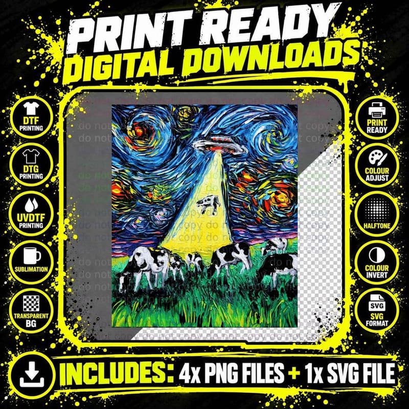 Van Gogh Was Never Abducted T-Shirt Png SVG Digital Bundle