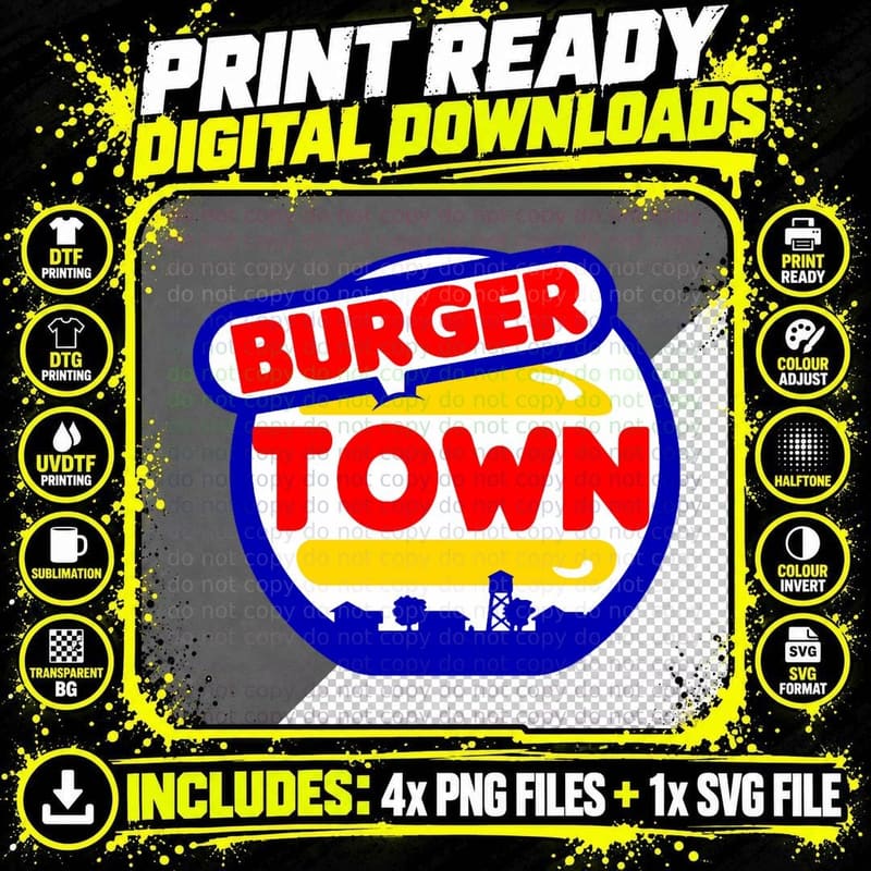 Warzone Burger Town T-Shirt Png SVG Digital Bundle