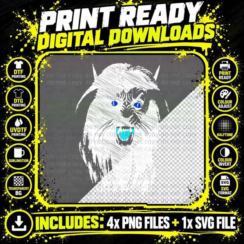 Werecat Werewolf -Thriller-Era (Michael Jackson) T-Shirt Png SVG Digital Bundle