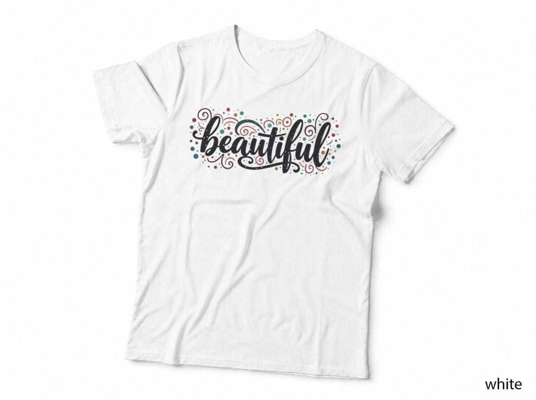 Beautiful Cursive Blue & Black Gradient Swirls T-Shirt