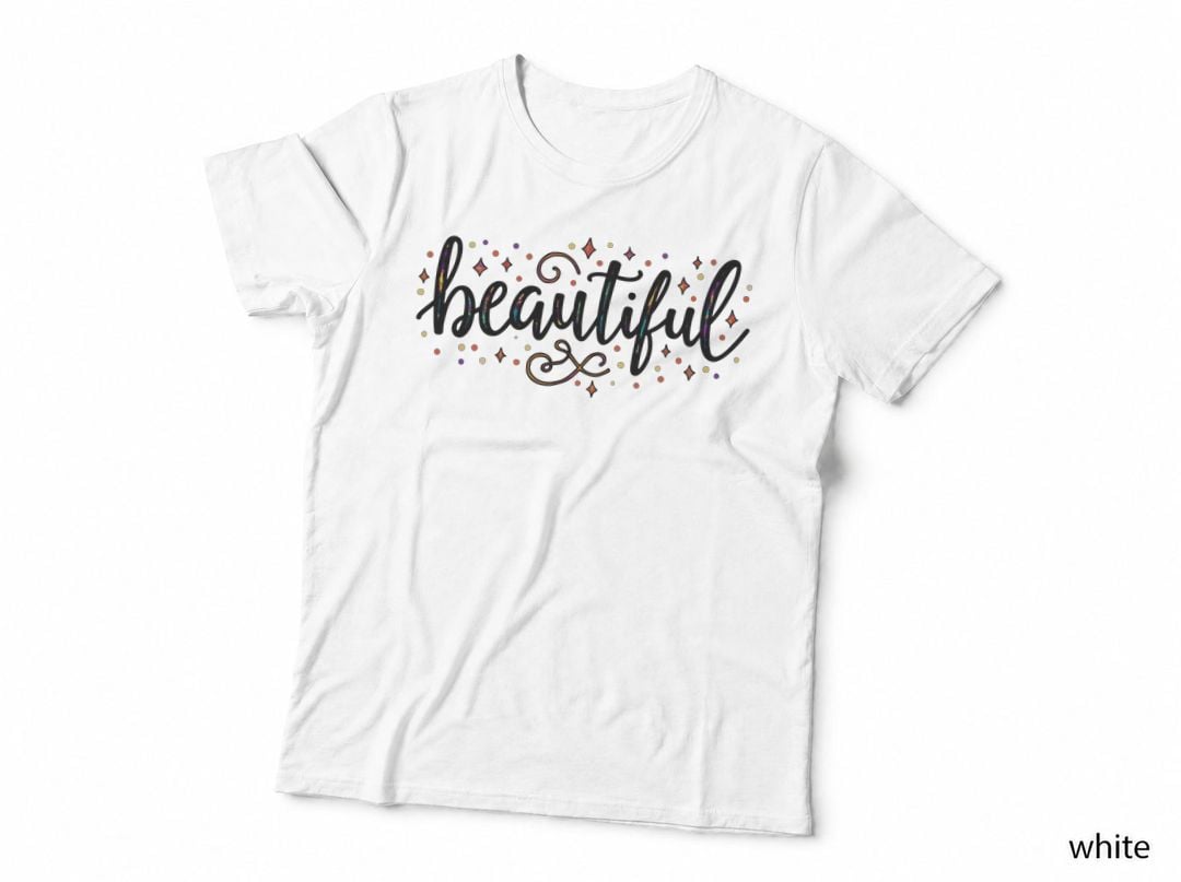 Beautiful Cursive Iridescent Sheen Colorful T-Shirt