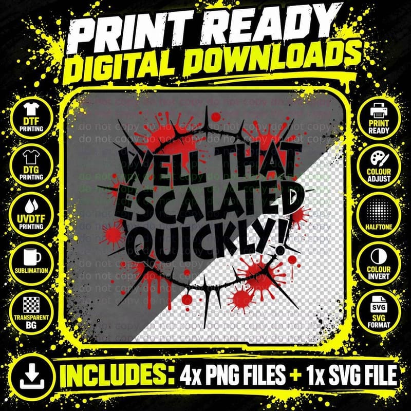 Bold Text Cracked Glass Red Splatter Blood Comic Book Png SVG Digital Bundle