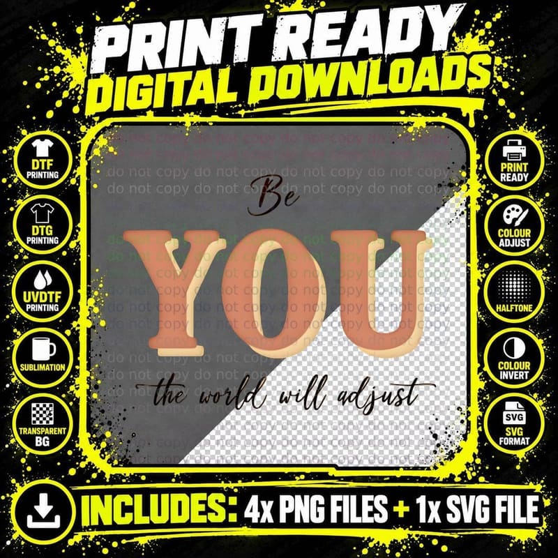 By YOU the World Is Only Defined Peach Cursive Text Png SVG Digital Bundle