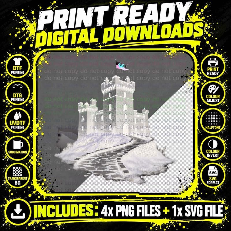 Caernarfon Castle Tee, Historic Welsh Landmark Gift Png SVG Digital Bundle