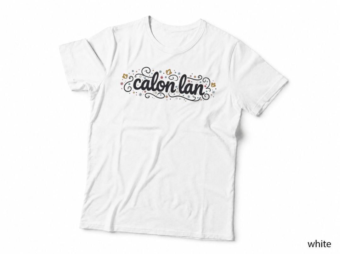 Calon Lan Welsh Swirly Rainbow Whimsical Caru Cymru Cymraeg Loving T-Shirt