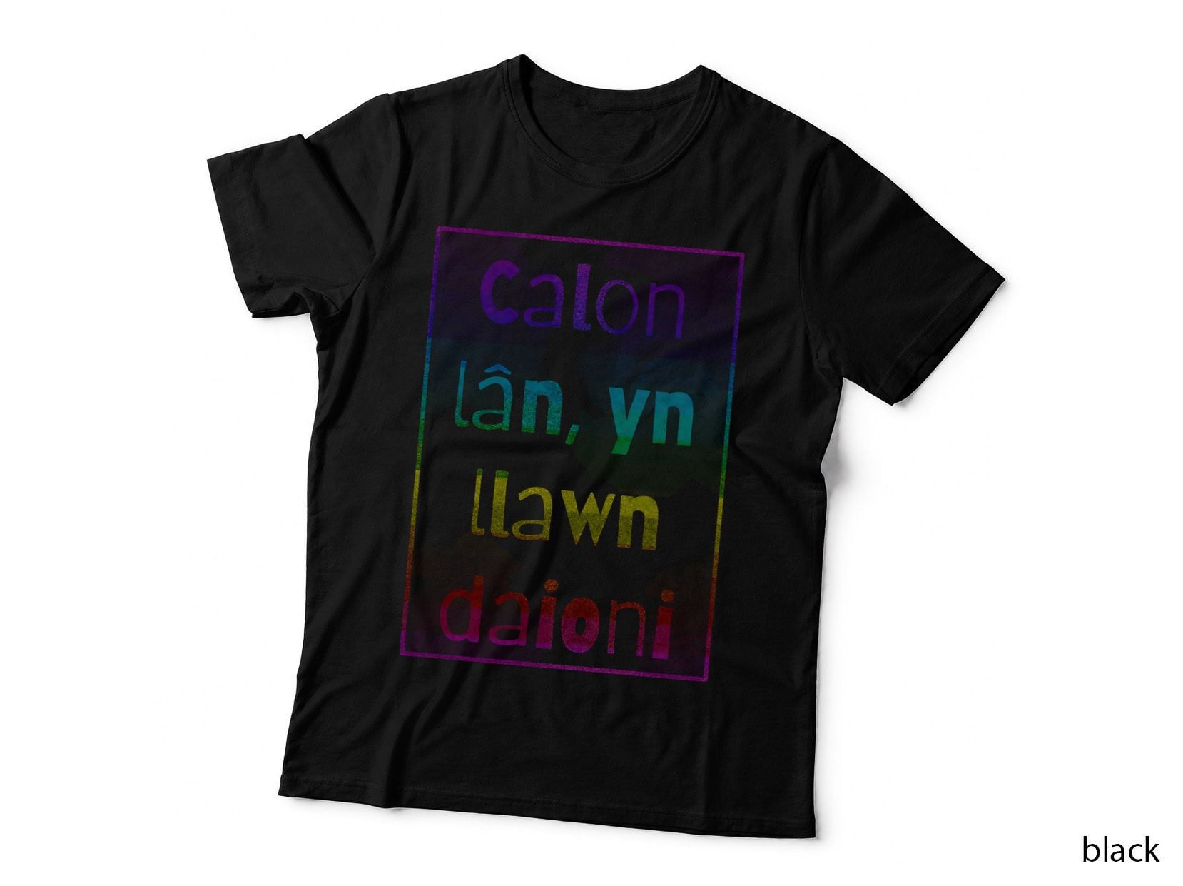 Calon Lan Yn Llawn Diaoni Cymru Cymraeg Rainbow Roses Welsh and Proud T-Shirt