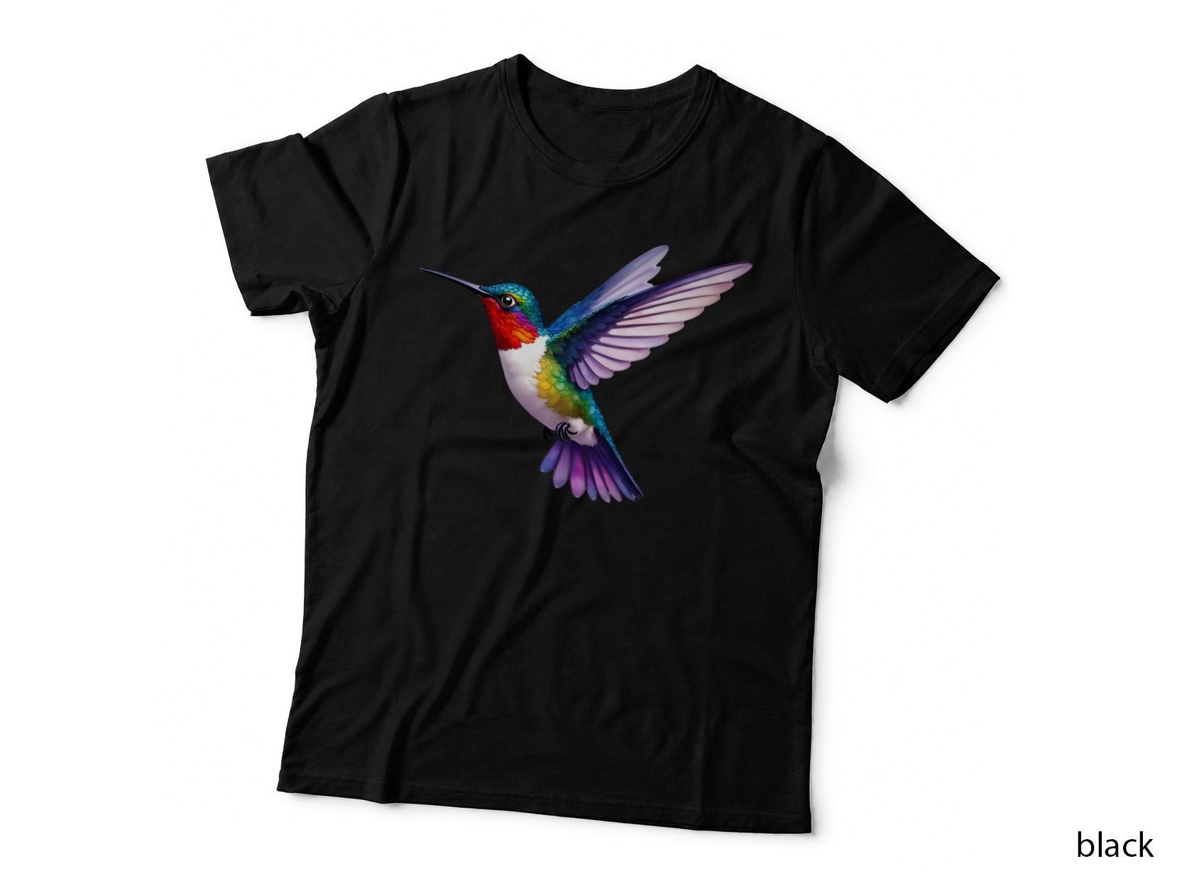 Colorful Hummingbird Mid-Flight T-Shirt