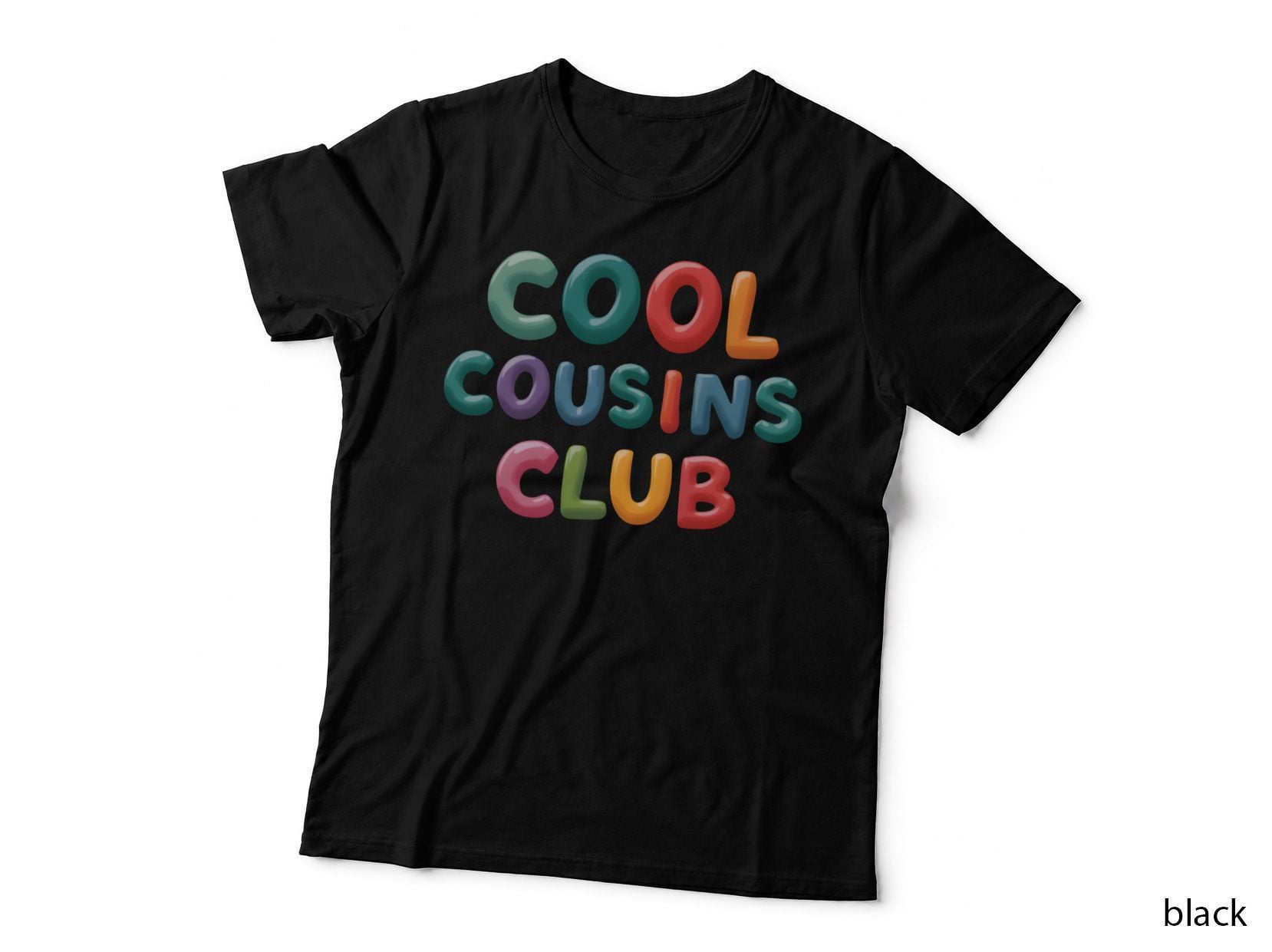 Cool Cousins Club Bubble Letters Pastel Colors Family T-Shirt