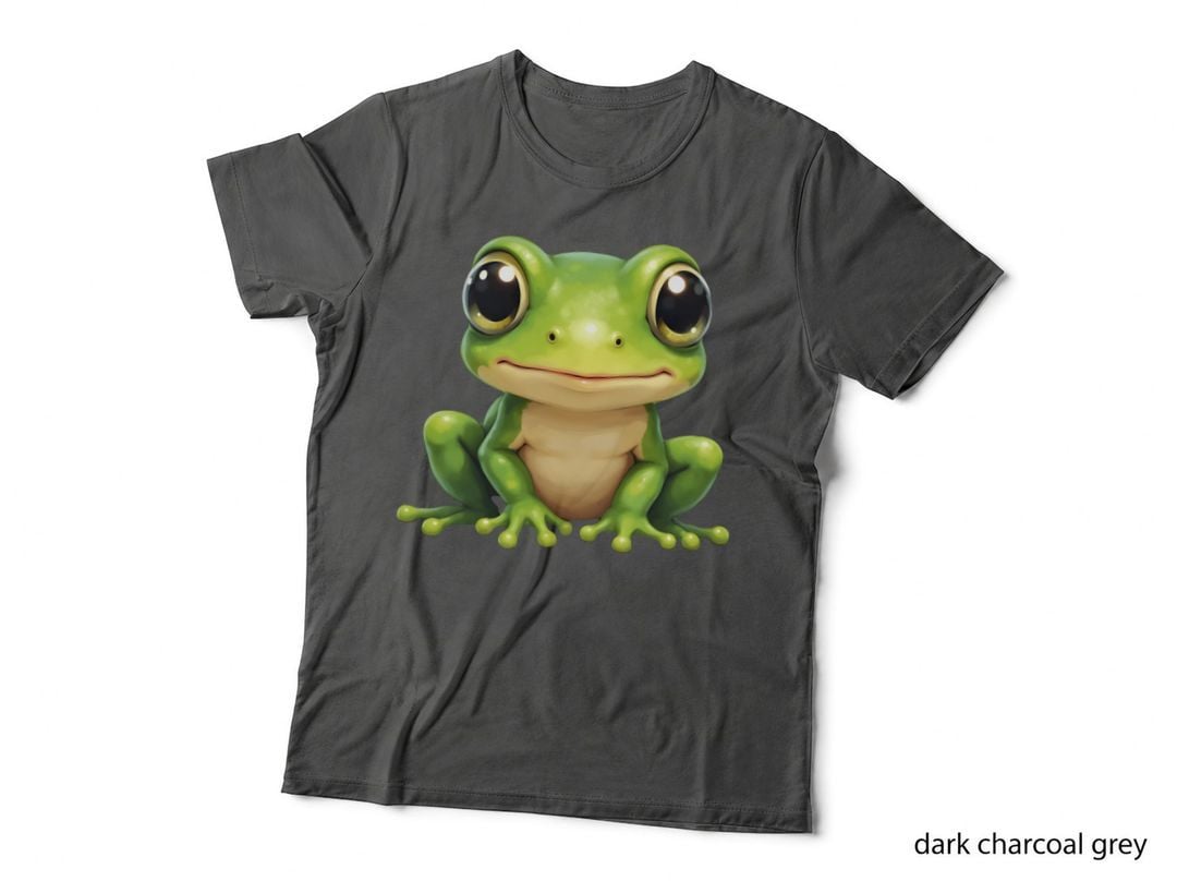 Cute Glossy 3D Frog with Big Shiny Eyes and Friendly Smile T-Shirt