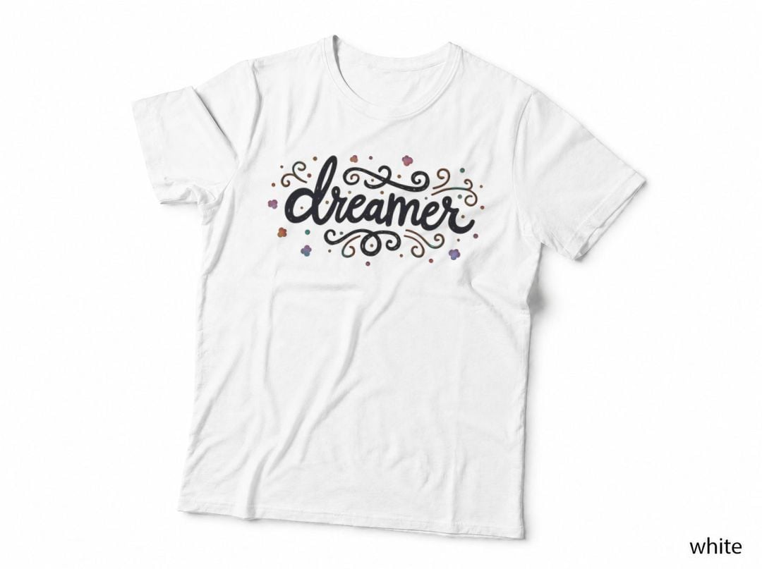 Dreamer Cursive Dotted Outline Whimsical T-Shirt