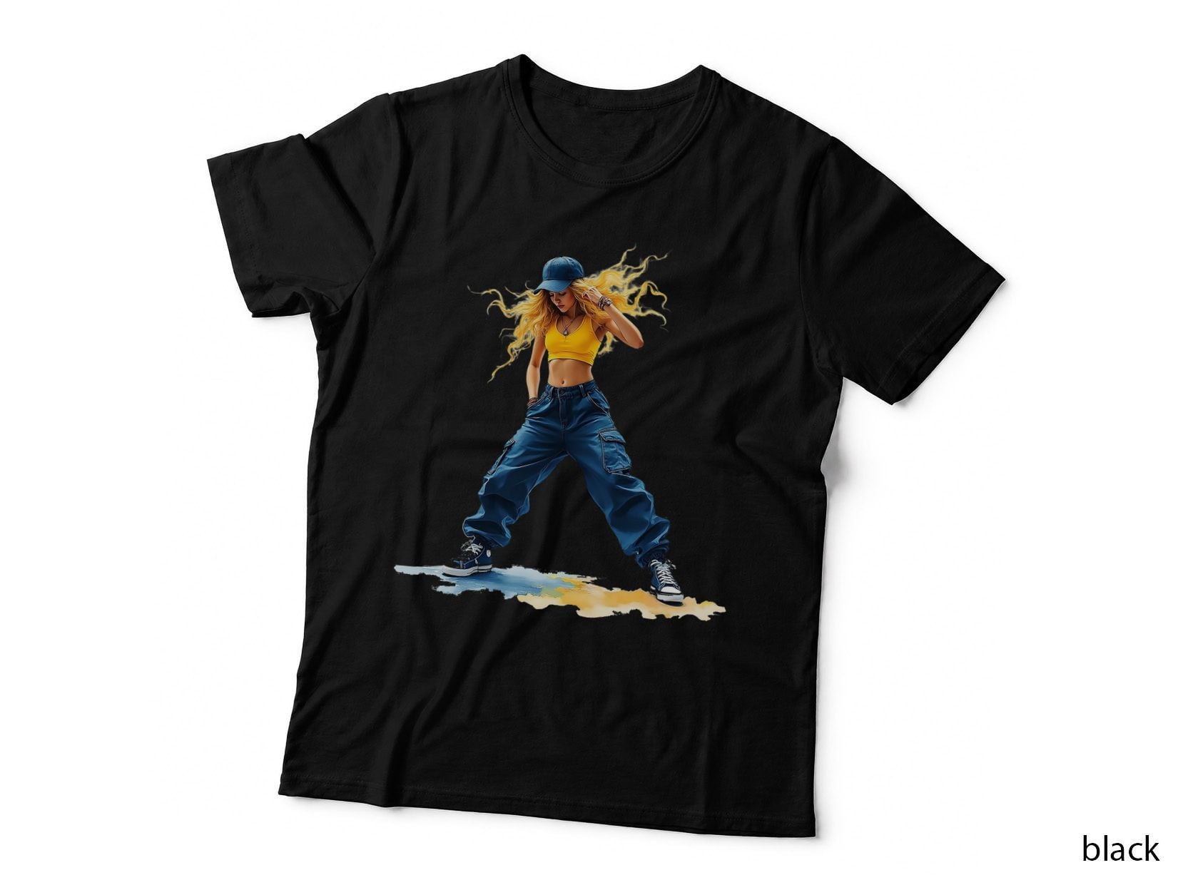 Dynamic Female Dancer Modern Street Dance Art T-Shirt