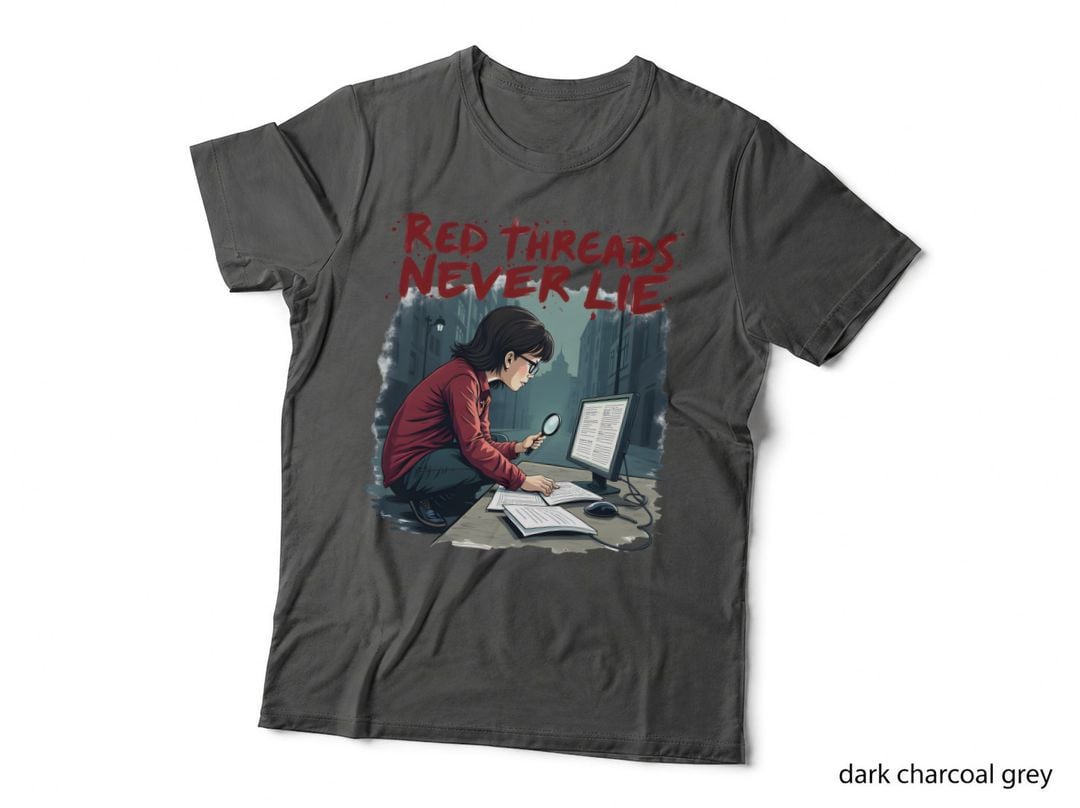 Evidence Analyst Shirt, Dusty File Room, Shadow, Web Sleuth, Red Threads T-Shirt