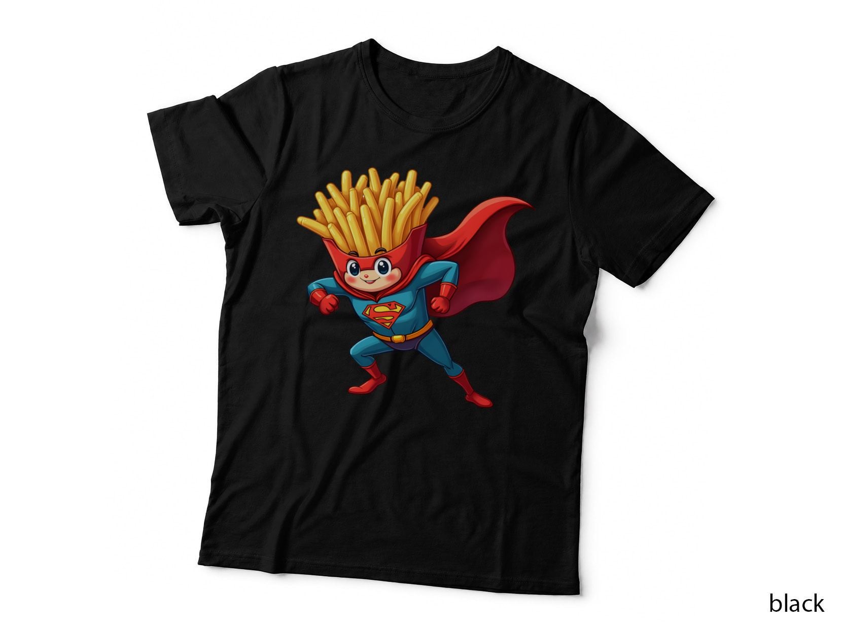 French Fry Superhero with a Cape T-Shirt