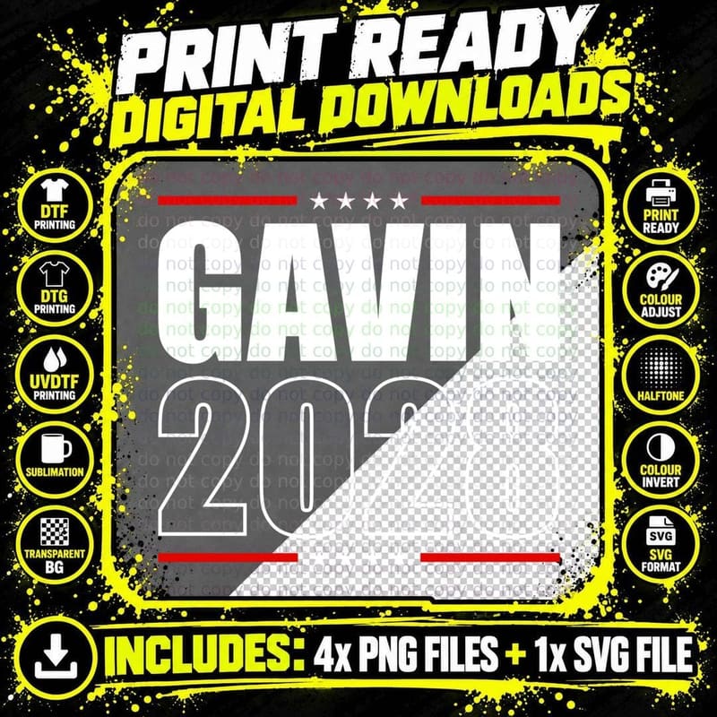 Gavin Newsom 2028 Newsom 2028 for President 28 Election Png SVG Digital Bundle