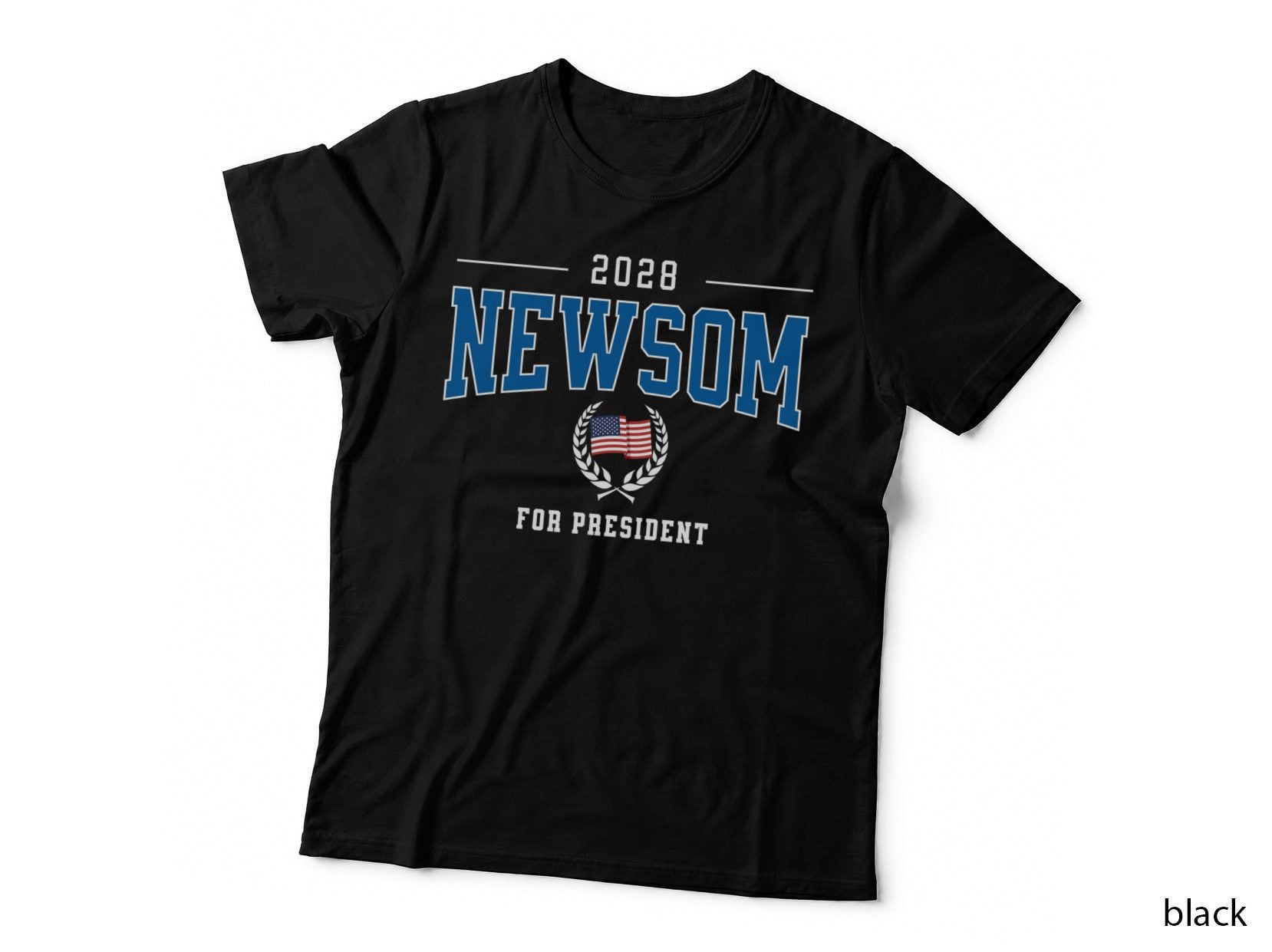 Gavin Newsom 2028 for President Democrat Patriotic US Flag Gift T-Shirt