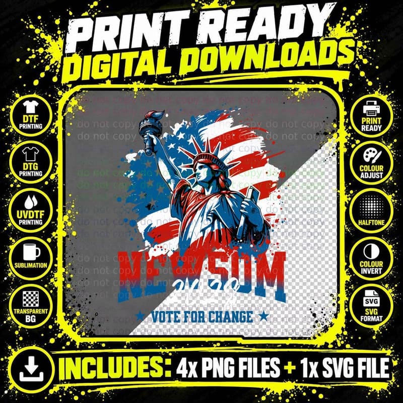 Gavin Newsom 2028 for President Patriotic US Election Png SVG Digital Bundle