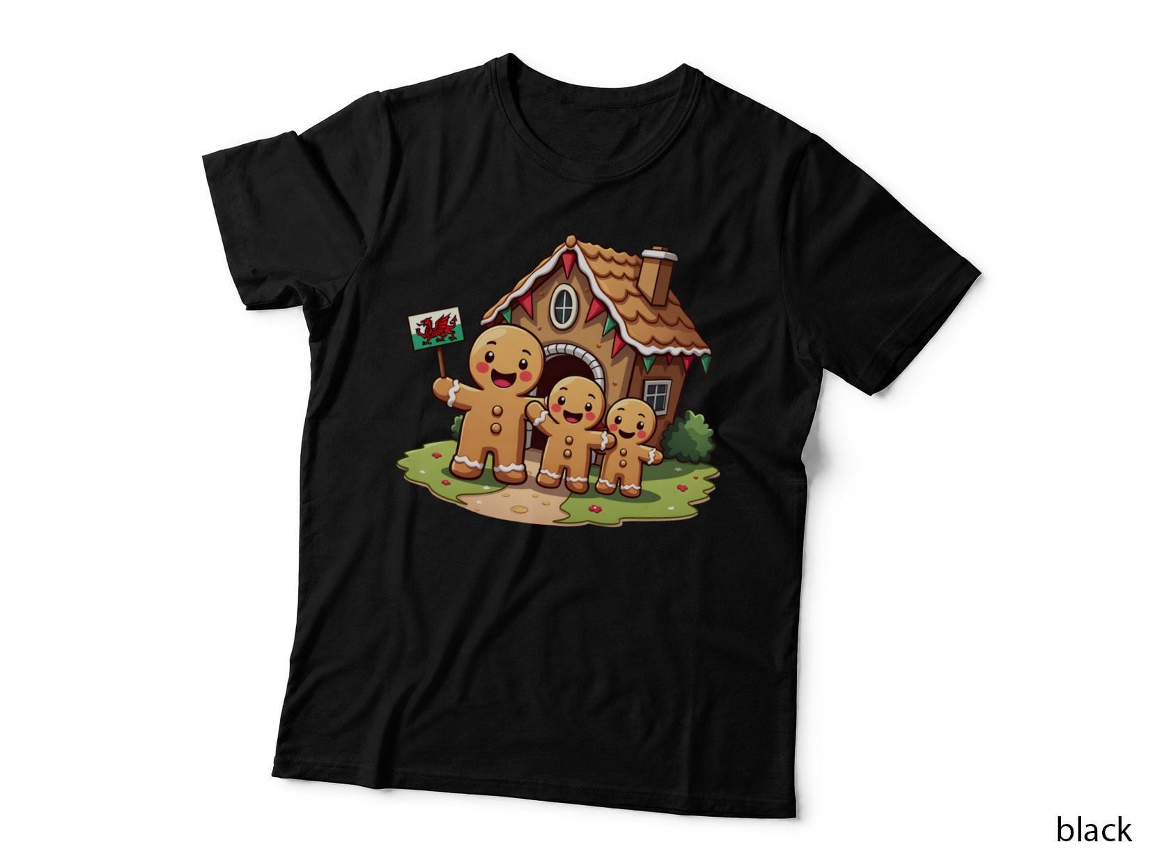 Gingerbread Man with Welsh Flag T-Shirt