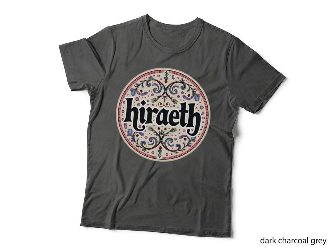 Hiraeth Welsh Word Ornate Holographic Pastel Color Wheel Decorative T-Shirt