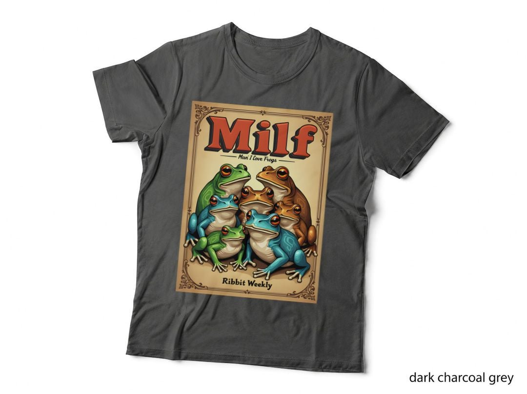 Humorous MILF Frogs Magazine Cover Playful Cartoon Ribbit Weekly T-Shirt
