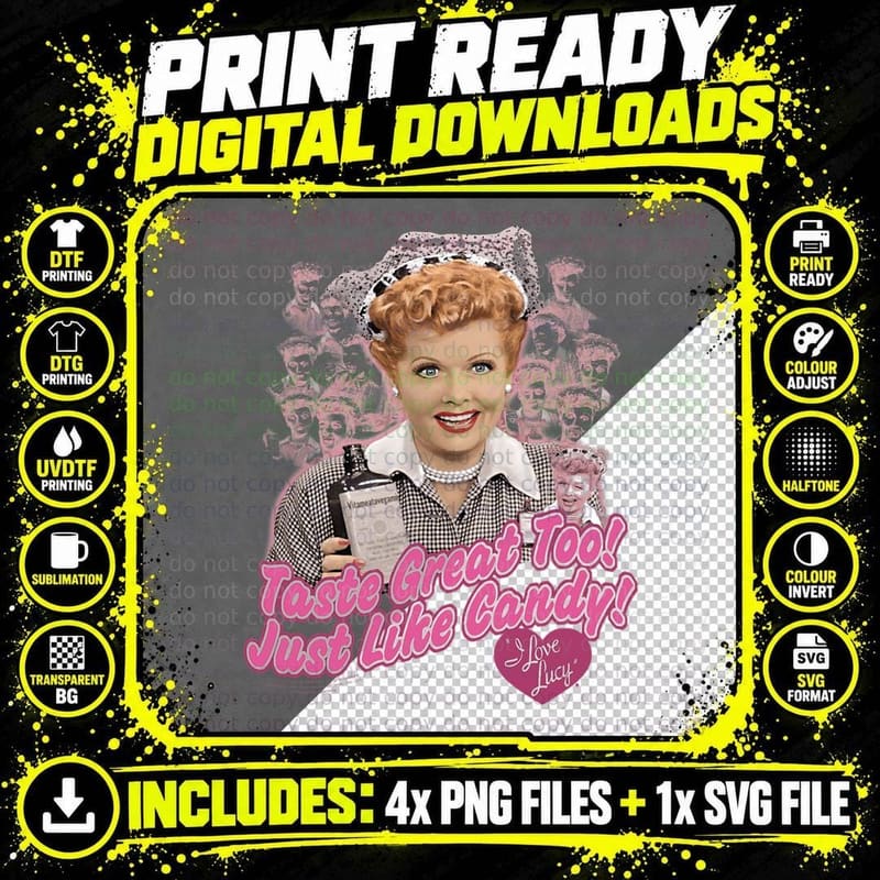 I Love Lucy Tastes Like Candy T-Shirt Png SVG Digital Bundle