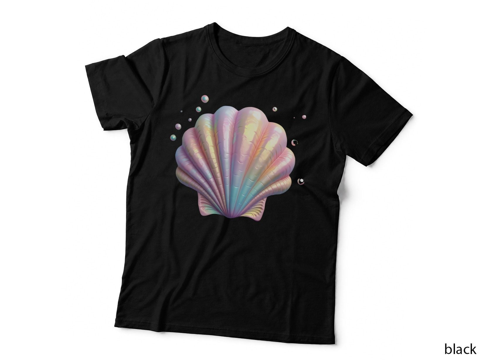Iridescent Seashell Pastel Bubbles Ocean Lover Beachy T-Shirt