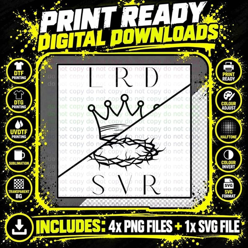 LRD SVR Holy Crown of Thorns T-Shirt Png SVG Digital Bundle