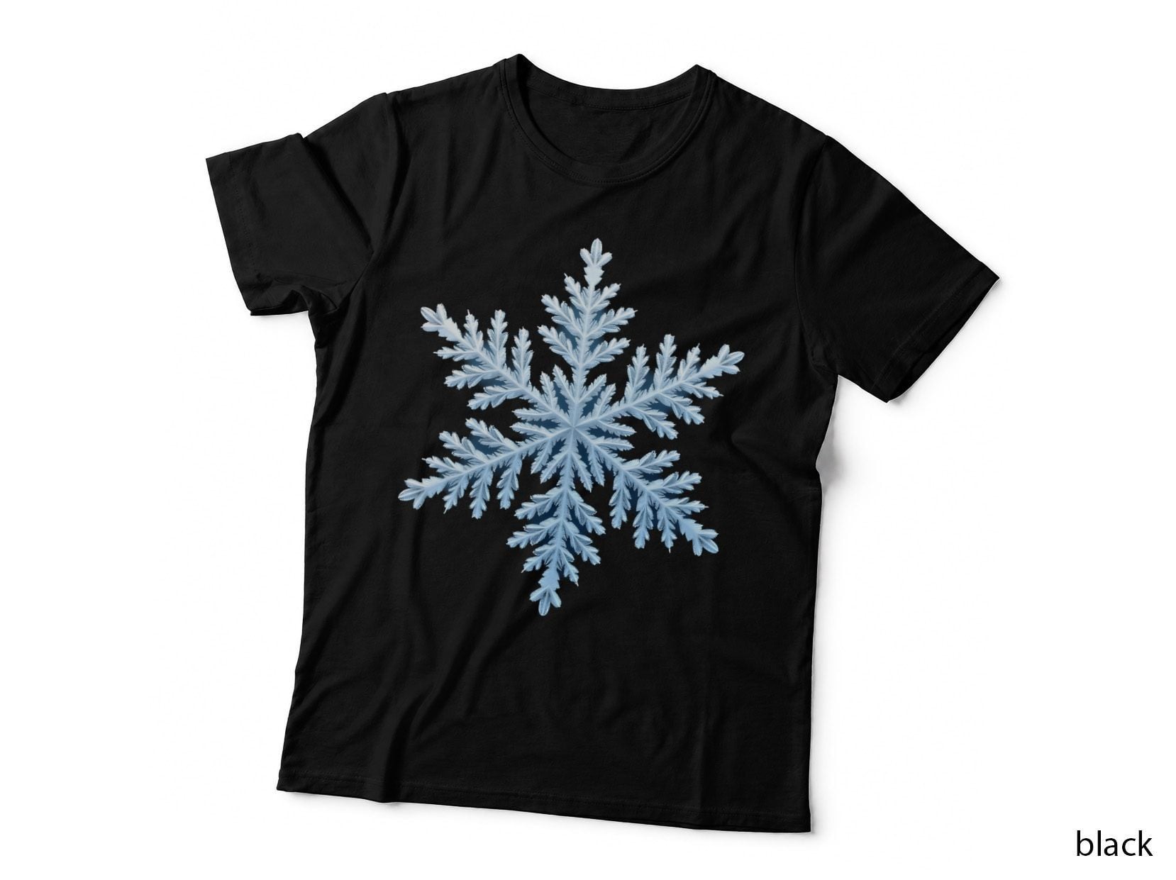 Macro Snowflake with Cool Blue Tones T-Shirt
