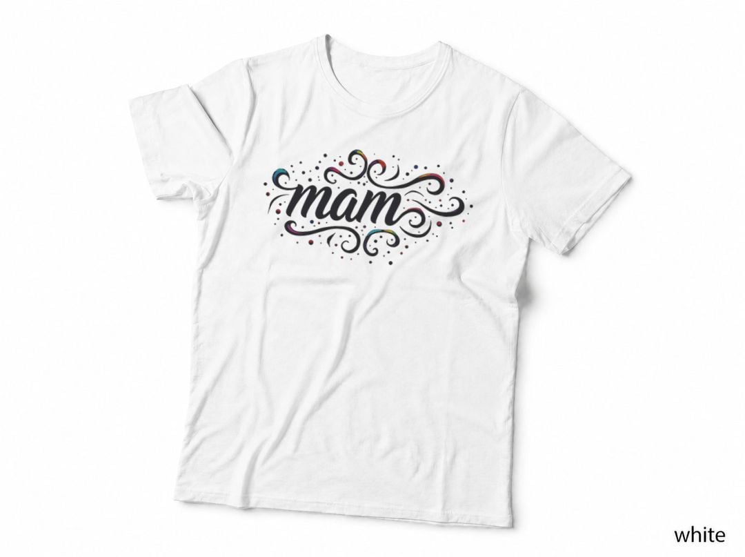Mam Welsh Swirly Rainbow Whimsical Caru Cymru Cymraeg Gift for Her T-Shirt